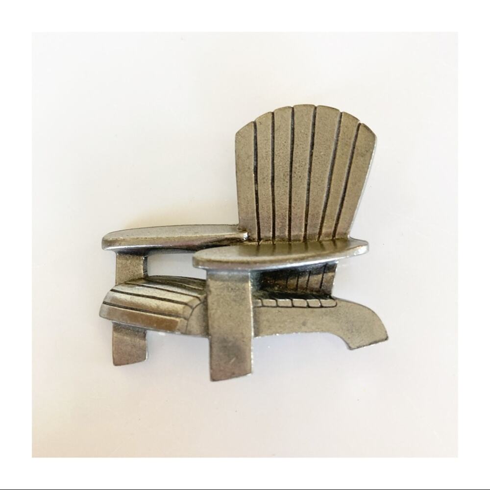 Danforth Pewter Adirondack Chair Brooch Vintage